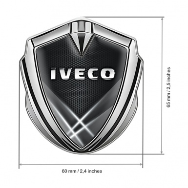 Iveco Bodyside Domed Emblem Silver White Hex Texture Chrome Polish
