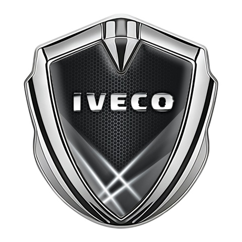 Iveco Bodyside Domed Emblem Silver White Hex Texture Chrome Polish