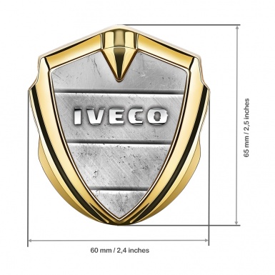 Iveco Emblem Truck Badge Gold Stone Slab Effect Chromed Logo Design