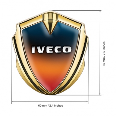 Iveco Bodyside Emblem Self Adhesive Gold Color Gradient Chromed Effect