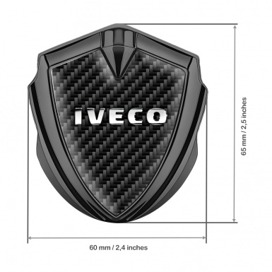 Iveco Metal Domed Emblem Graphite Black Carbon Chromed Logo Motif