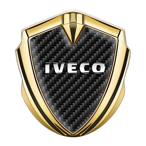Iveco Metal Domed Emblem Gold Black Carbon Chromed Logo Motif
