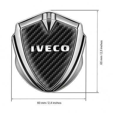 Iveco Metal Domed Emblem Silver Black Carbon Chromed Logo Motif