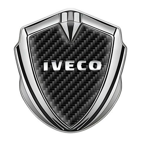 Iveco Metal Domed Emblem Silver Black Carbon Chromed Logo Motif