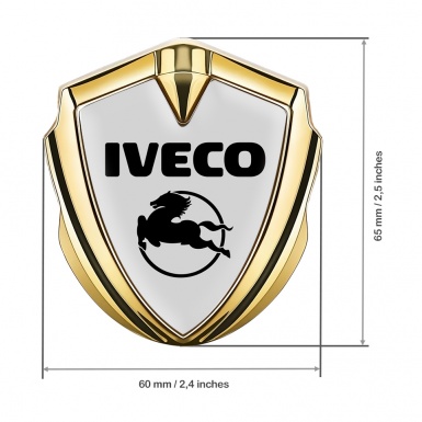 Iveco Badge Self Adhesive Gold Grey Base Pegaso Logo Edition