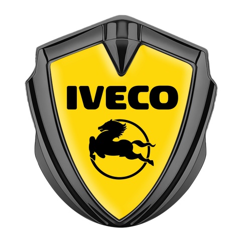Iveco Emblem Badge Self Adhesive Graphite Yellow Base Pegaso Logo Design
