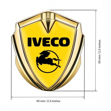 Iveco Emblem Badge Self Adhesive Gold Yellow Base Pegaso Logo Design