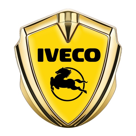 Iveco Emblem Badge Self Adhesive Gold Yellow Base Pegaso Logo Design