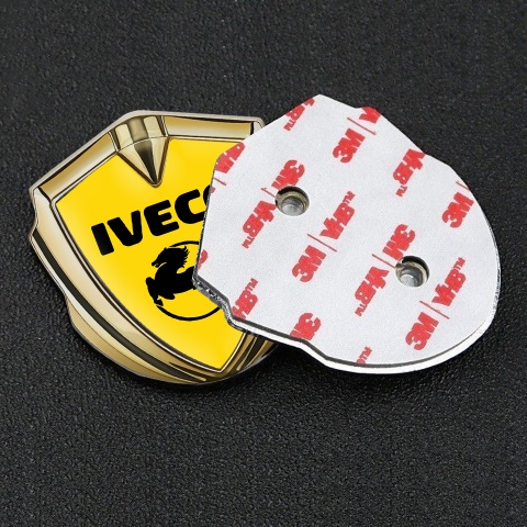 Iveco Emblem Badge Self Adhesive Gold Yellow Base Pegaso Logo Design