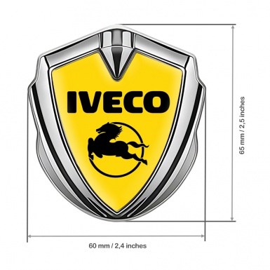 Iveco Emblem Badge Self Adhesive Silver Yellow Base Pegaso Logo Design