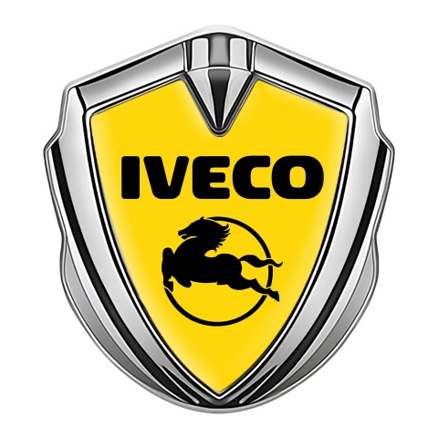 Iveco Emblem Badge Self Adhesive Silver Yellow Base Pegaso Logo Design