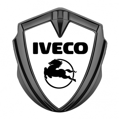 Iveco Emblem Fender Badge Graphite White Background Pegaso Design