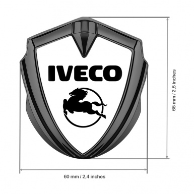 Iveco Emblem Fender Badge Graphite White Background Pegaso Design