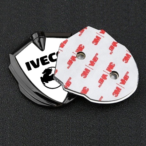 Iveco Emblem Fender Badge Graphite White Background Pegaso Design