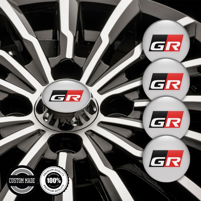 Toyota GR Silicone Stickers for Wheel Caps Grey | Wheel Emblems ...