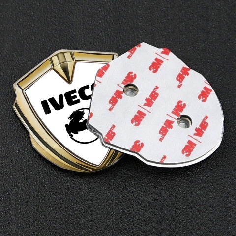 Iveco Emblem Fender Badge Gold White Background Pegaso Design