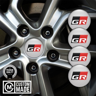 Toyota GR Silicone Stickers for Wheel Caps Light Carbone