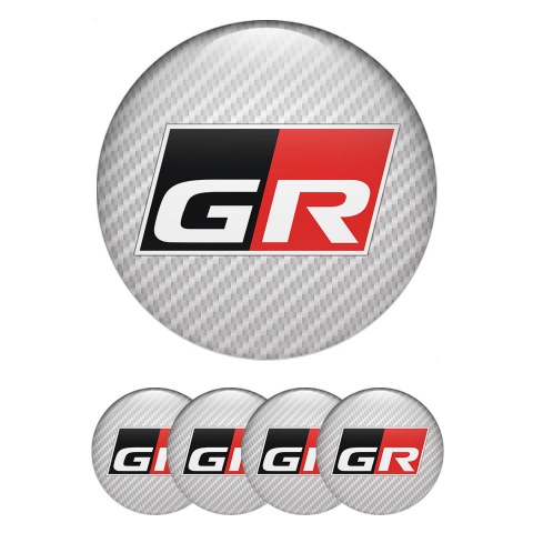 Toyota GR Silicone Stickers for Wheel Caps Light Carbone