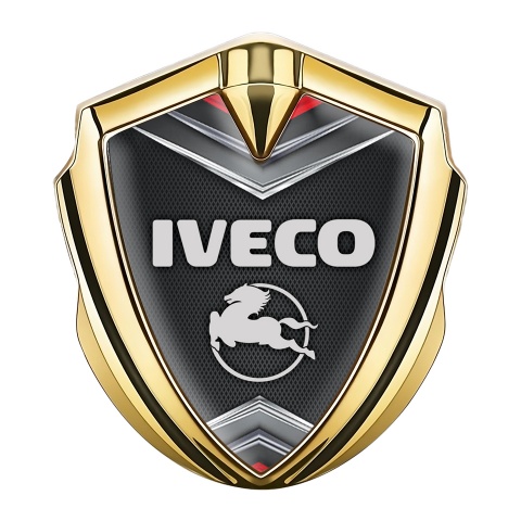 Iveco Fender Emblem Badge Gold Dark Mesh Grey Pegaso Edition