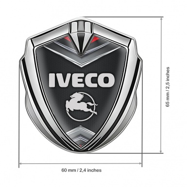 Iveco Fender Emblem Badge Silver Dark Mesh Grey Pegaso Edition