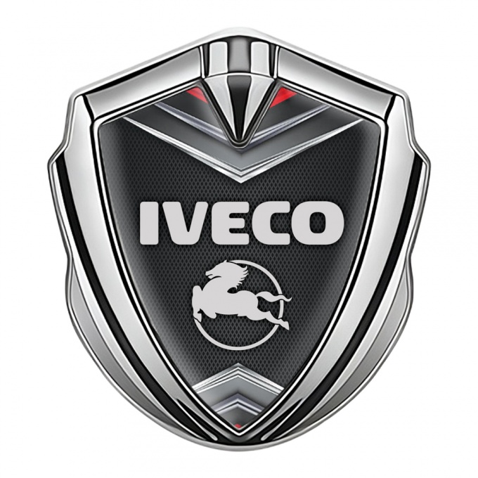 Iveco Fender Emblem Badge Silver Dark Mesh Grey Pegaso Edition