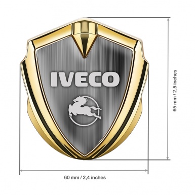 Iveco Emblem Trunk Badge Gold Grey Strokes Pegaso Logo Edition