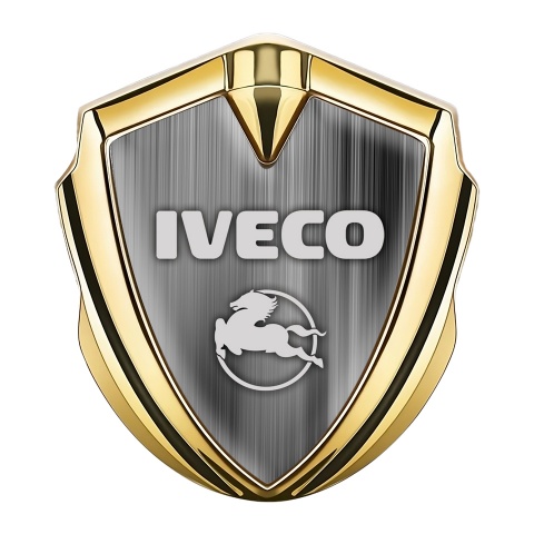 Iveco Emblem Trunk Badge Gold Grey Strokes Pegaso Logo Edition