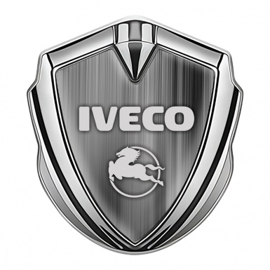 Iveco Emblem Trunk Badge Silver Grey Strokes Pegaso Logo Edition