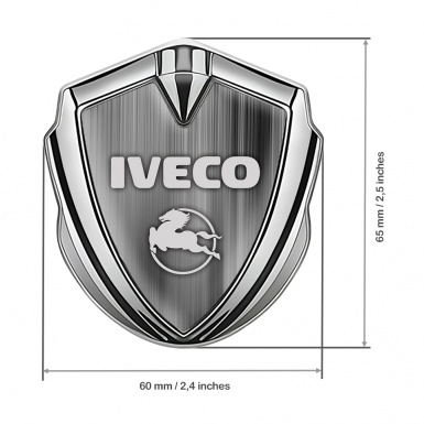 Iveco Emblem Trunk Badge Silver Grey Strokes Pegaso Logo Edition