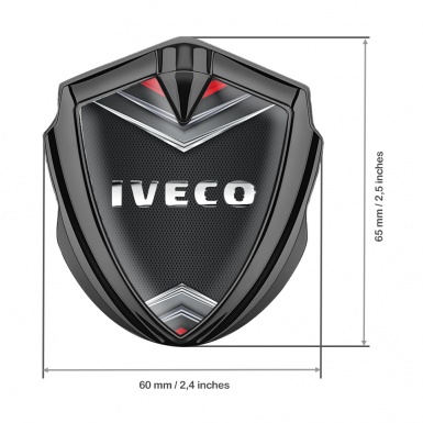 Iveco Emblem Self Adhesive Graphite Dark Mesh Chrome Elements Logo