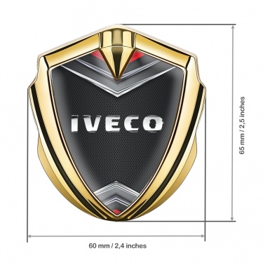 Iveco Emblem Self Adhesive Gold Dark Mesh Chrome Elements Logo