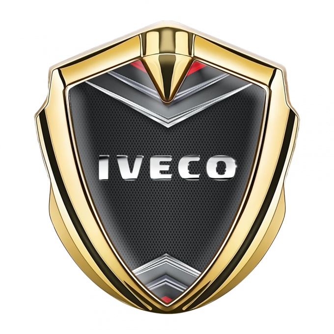 Iveco Emblem Self Adhesive Gold Dark Mesh Chrome Elements Logo