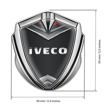 Iveco Emblem Self Adhesive Silver Dark Mesh Chrome Elements Logo