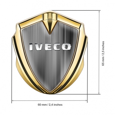 Iveco Emblem Badge Gold Grey Gradient Chrome Elements Edition