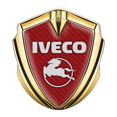 Iveco Emblem Ornament Gold Red Carbon Pegaso Logo Variant