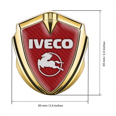 Iveco Emblem Ornament Gold Red Carbon Pegaso Logo Variant