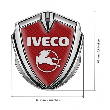 Iveco Emblem Ornament Silver Red Carbon Pegaso Logo Variant