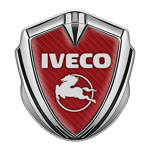 Iveco Emblem Ornament Silver Red Carbon Pegaso Logo Variant