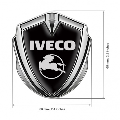 Iveco Bodyside Domed Emblem Silver Black Base Pegaso Edition