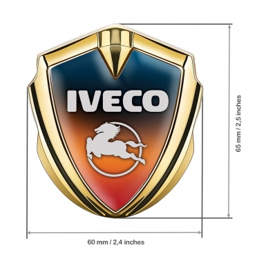 Iveco Emblem Truck Badge Gold Peach Gradient Pegaso Logo Design