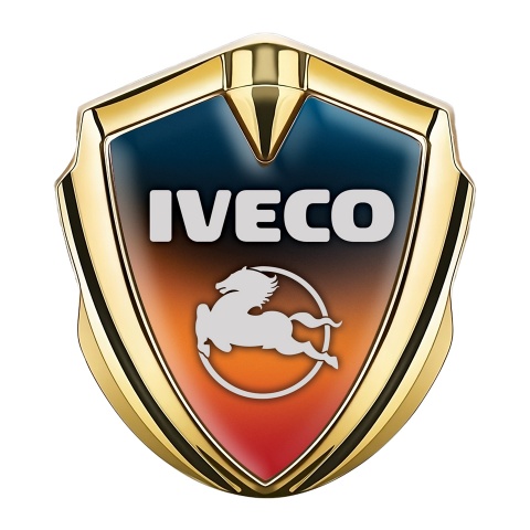 Iveco Emblem Truck Badge Gold Peach Gradient Pegaso Logo Design