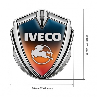 Iveco Emblem Truck Badge Silver Peach Gradient Pegaso Logo Design