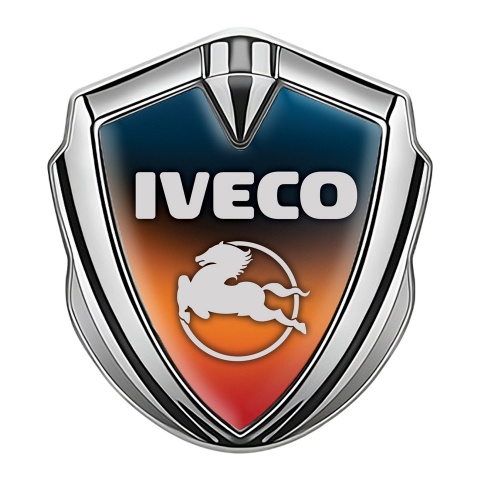 Iveco Emblem Truck Badge Silver Peach Gradient Pegaso Logo Design