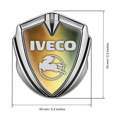 Iveco Bodyside Emblem Self Adhesive Silver Color Gradient Pegaso Logo