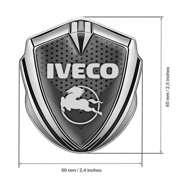 Iveco Metal Domed Emblem Silver Dark Grate Pegaso Symbol Edition