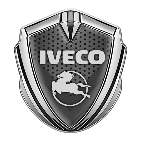 Iveco Metal Domed Emblem Silver Dark Grate Pegaso Symbol Edition