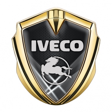 Iveco Badge Self Adhesive Gold White Hex Pegaso Symbol Edition