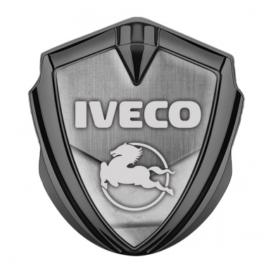 Iveco Emblem Badge Self Adhesive Graphite Concrete Texture Pegaso Symbol