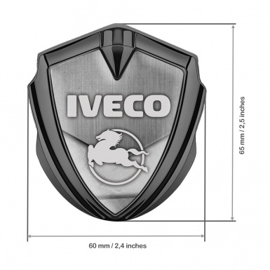 Iveco Emblem Badge Self Adhesive Graphite Concrete Texture Pegaso Symbol