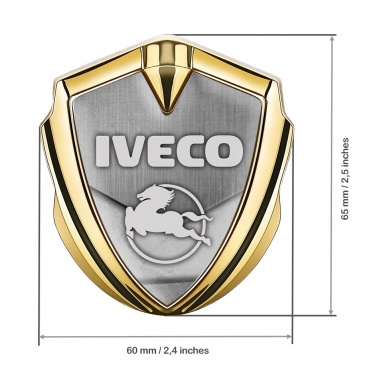 Iveco Emblem Badge Self Adhesive Gold Concrete Texture Pegaso Symbol